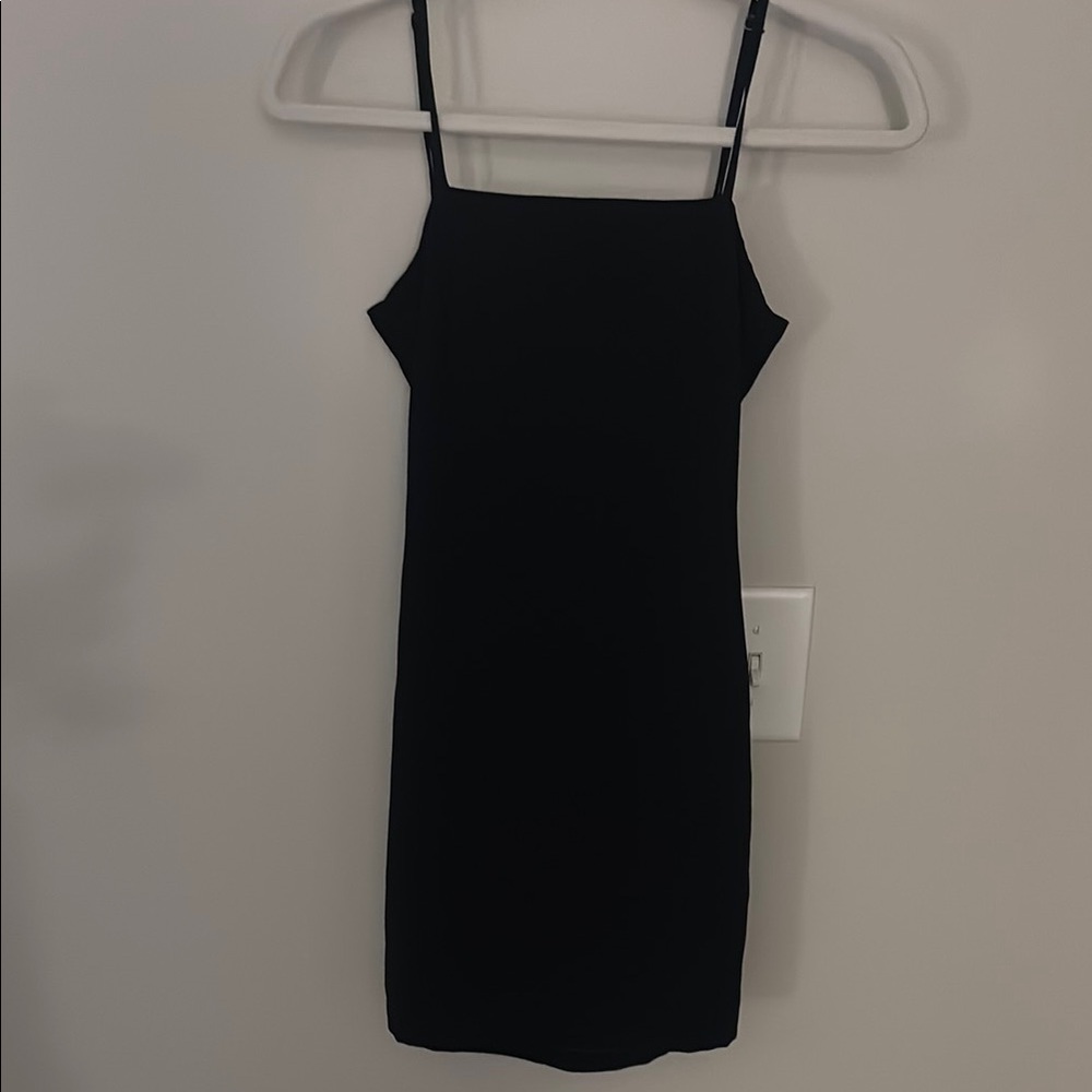 Lulu's Black Sleeveless Spaghetti Strap Mini Dress